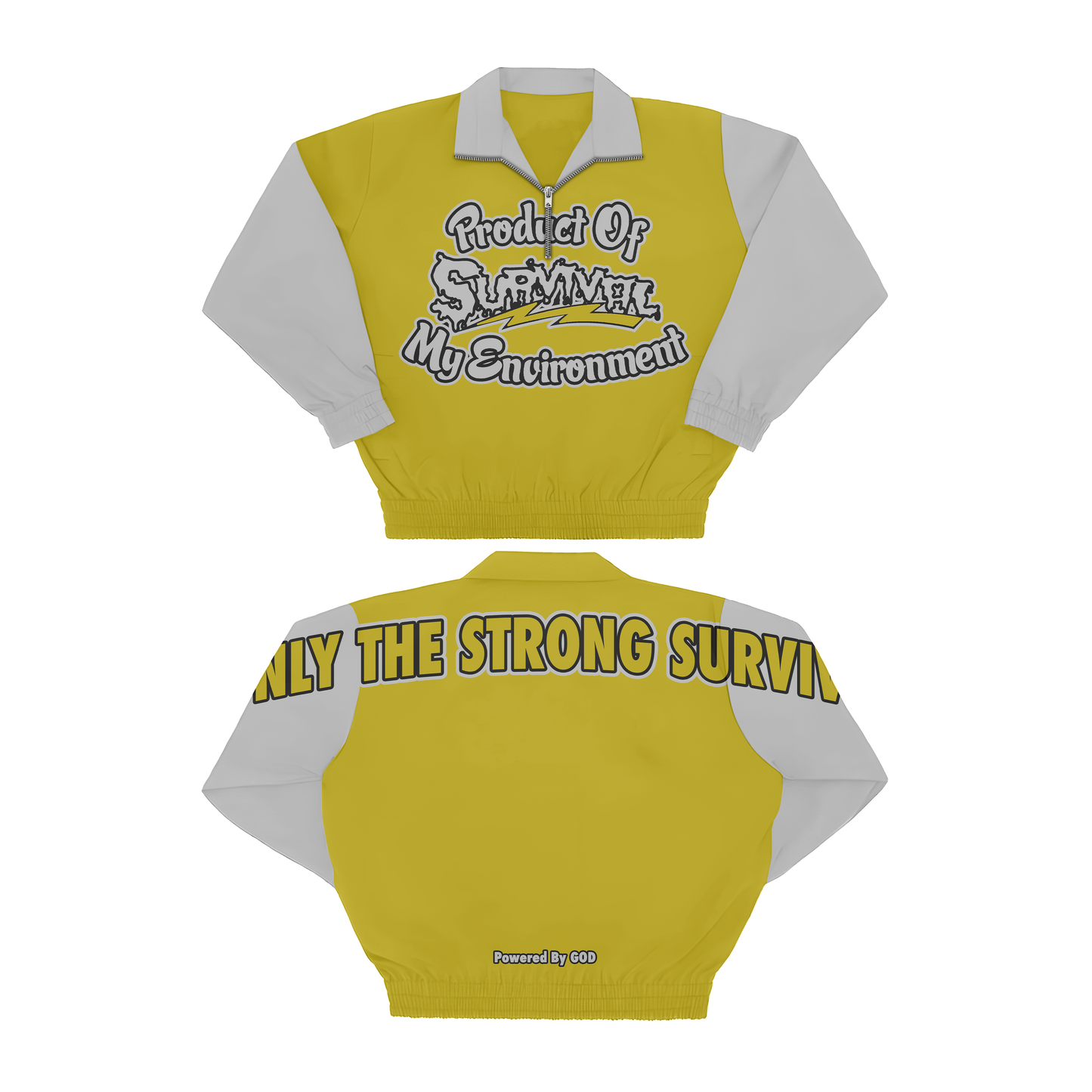 Yellow Powered By God Track Jacket & Shorts